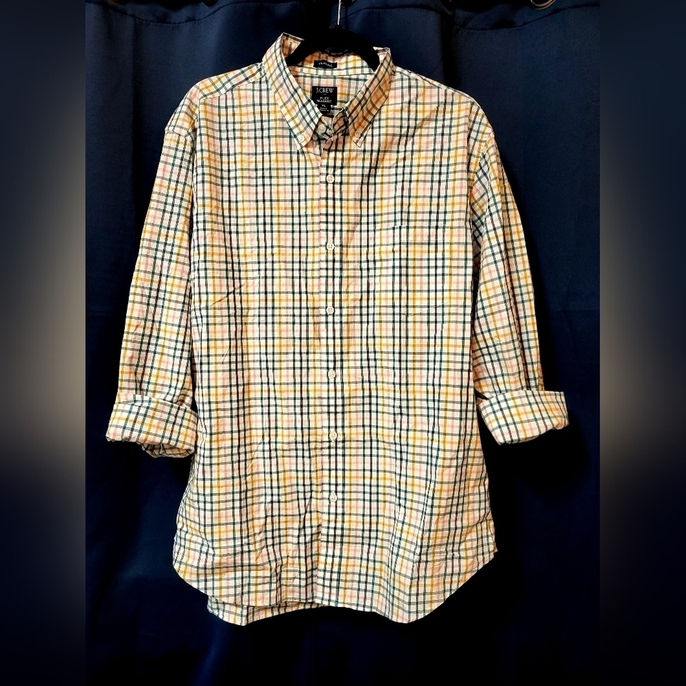 NWT J Crew Men's Flex Washed Plaid Button-Up Shirt Size XL